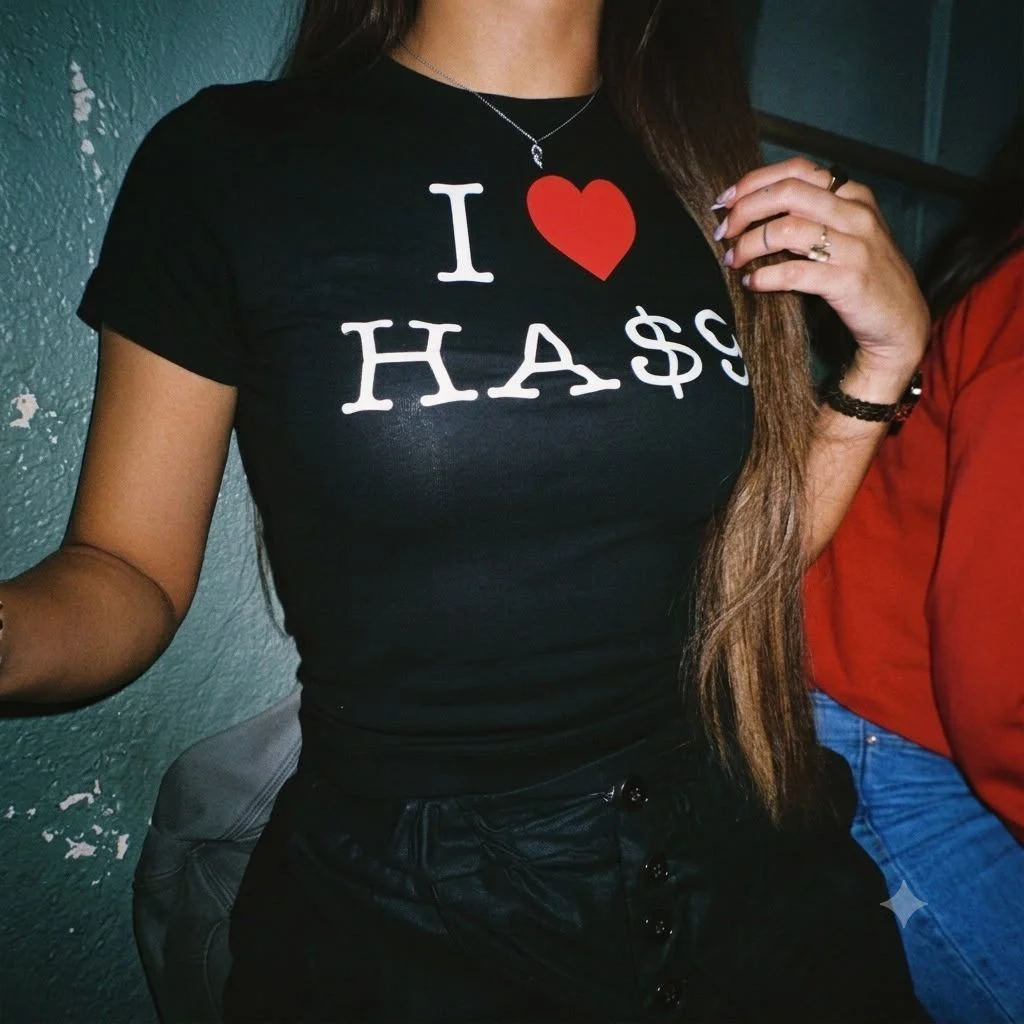 Fan i T-skjorte med teksten I love Ha$9